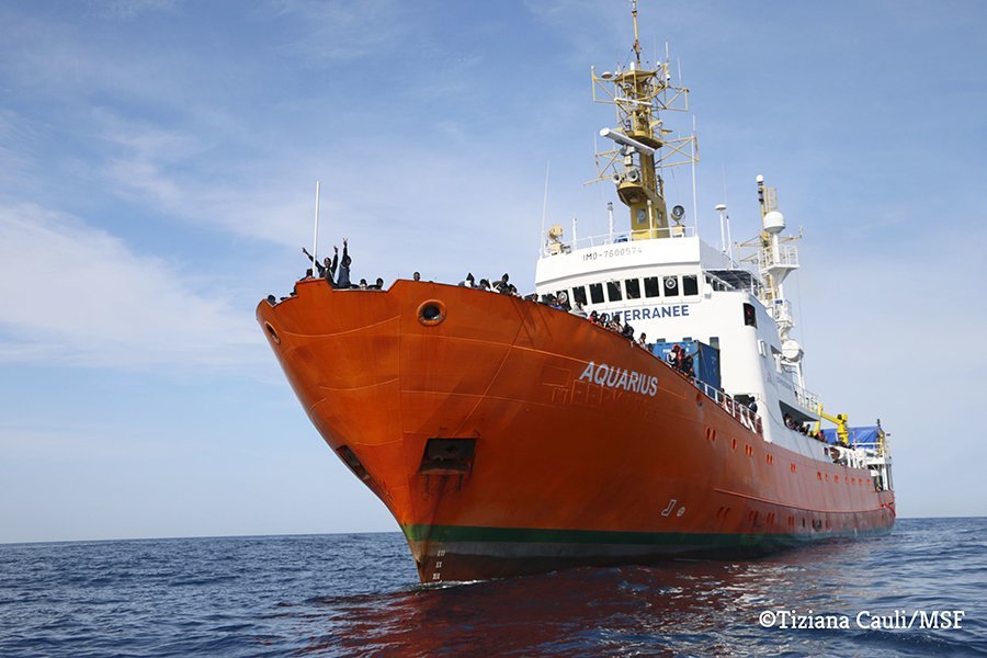 The MV Aquarius search and rescue vessel.