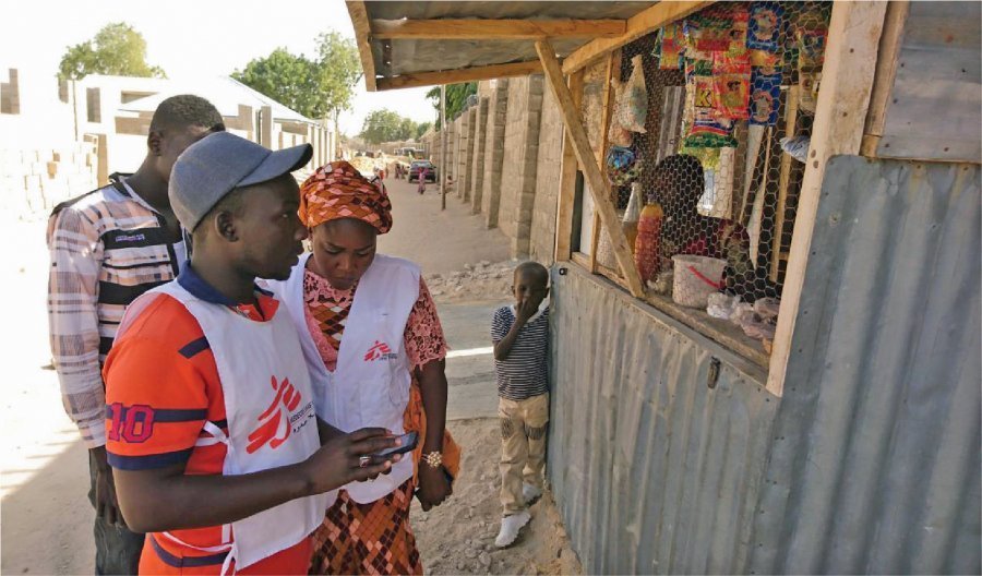Malnutrition assessment teams going door-to-door.