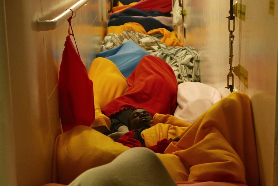 ...the men sleep on deck.