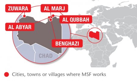 Map of MSF's activities in Libya, 2015