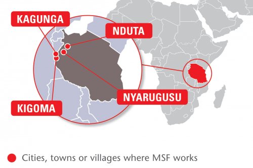 Map of MSF's activities in Tanzania, 2015