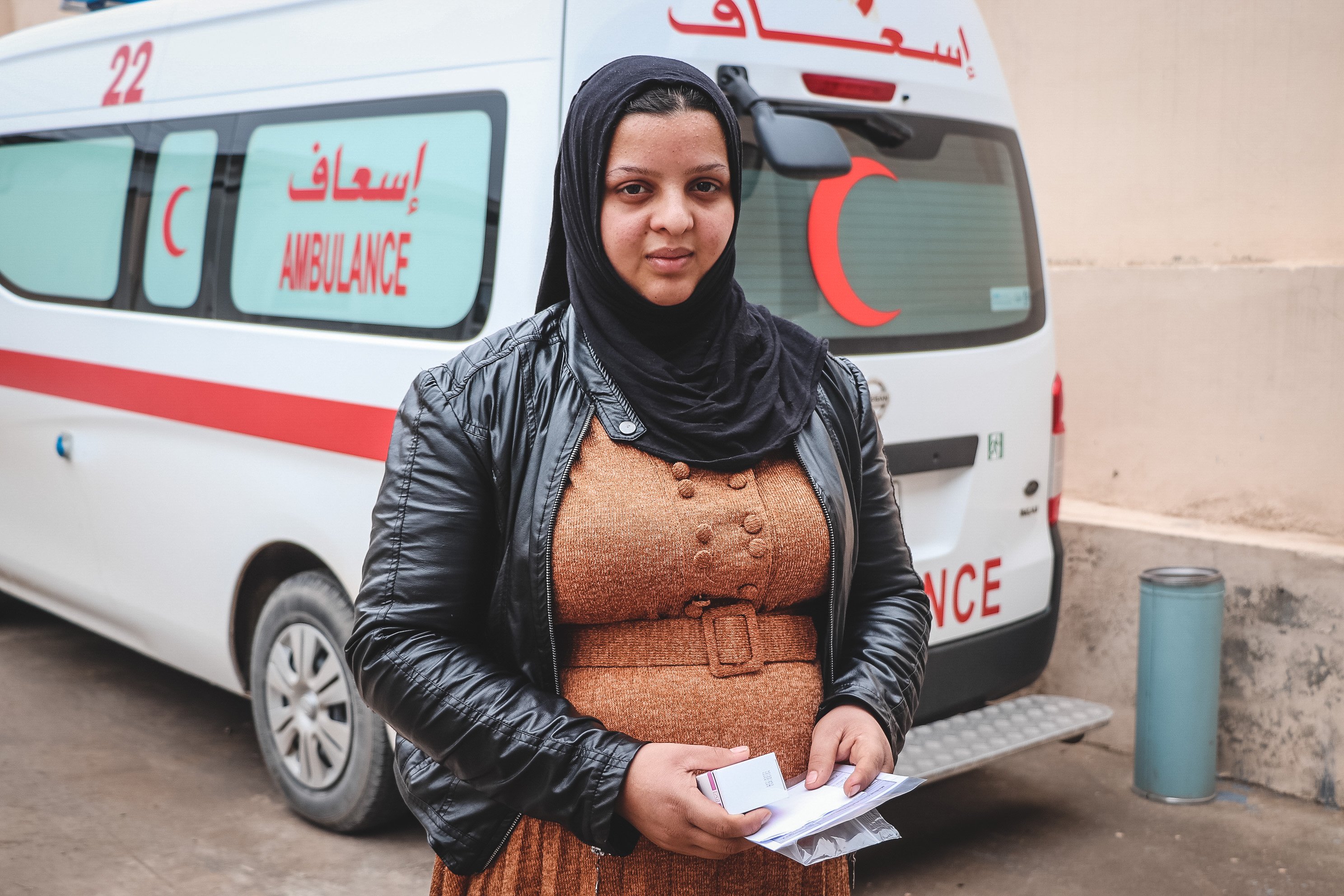 Mariam, 20 years old, lives in Mosul. She came to MSF’s Al Amal maternity to attend an antenatal care consultation. She’s pregnant with her third child.