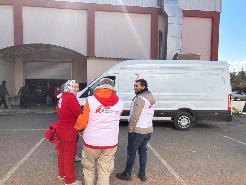 Food distribution in Kilis, Türkiye, with MSF’s partner IBC and coordination with the Turkish Red Crescent.