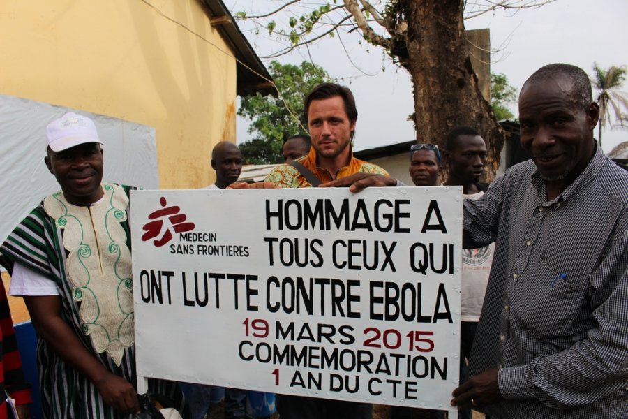 Celebrating the hard work of all who contributed to the Ebola response in 2015 in Guéckédou, Guinea.