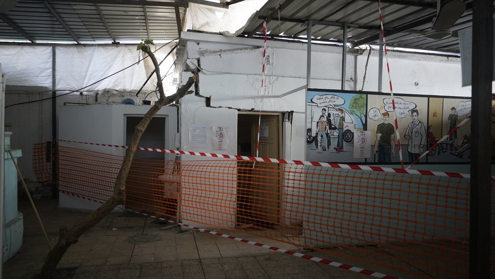 MSF clinic in Gaza city where we provide trauma and burn treatment was damaged by Israeli aerial bombardment, leaving a sterilization room unusable and a waiting area damaged. No one was injured in our clinic, but people were killed by the bombing.
