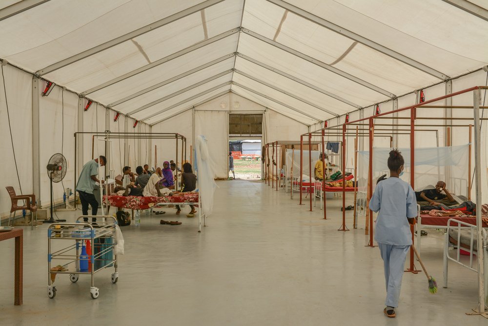 Inside the Inpatient department (IPD) at MSF’s medical facility in Umm Rakouba camp for Tigray refugees.