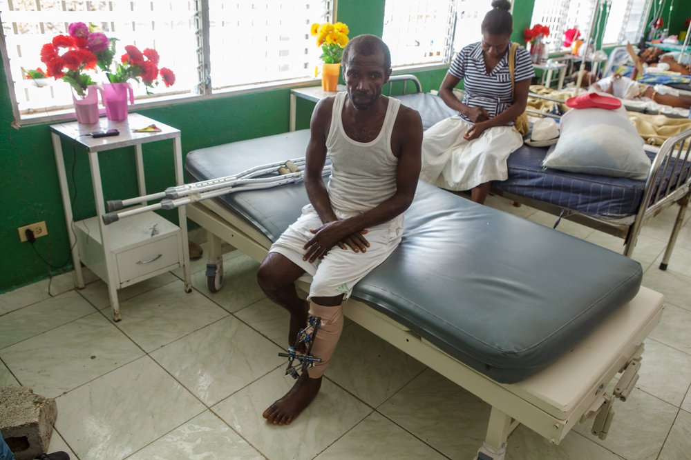 Jean Nader Joseph, who goes by Dèdè, was injured by a landslide during the August 14 earthquake as he tended cattle in the countryside near Camp Perrin, in Haiti&#039;s Sud department. 