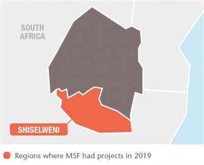 Map with all MSF projects in 2019