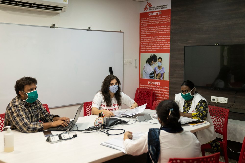DRTB project team in a medical discussion in MSF’s Project office in Mumbai.
