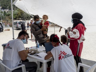 MSF vaccination in Vathy camp, Samos.