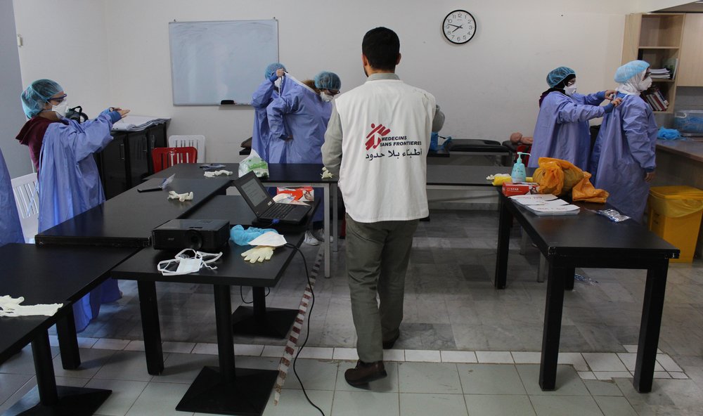 MSF teams in Lebanon are training staff of various actors on infection prevention and control and biosafety