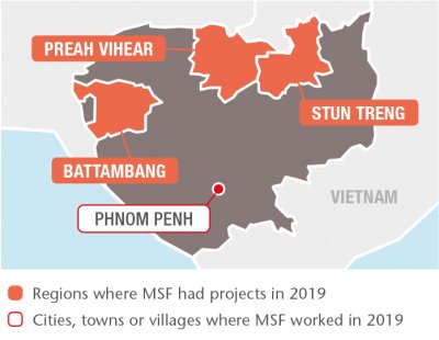 Map with all MSF projects in 2019