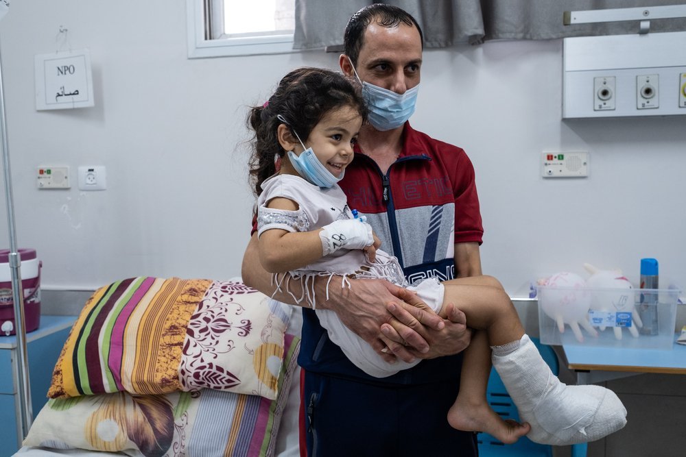 “When I started crossing the street, I saw a light. Then a yellow car hit me and suddenly I was in so much pain,” says four-year-old Hala, as she recalls the day of her accident. 