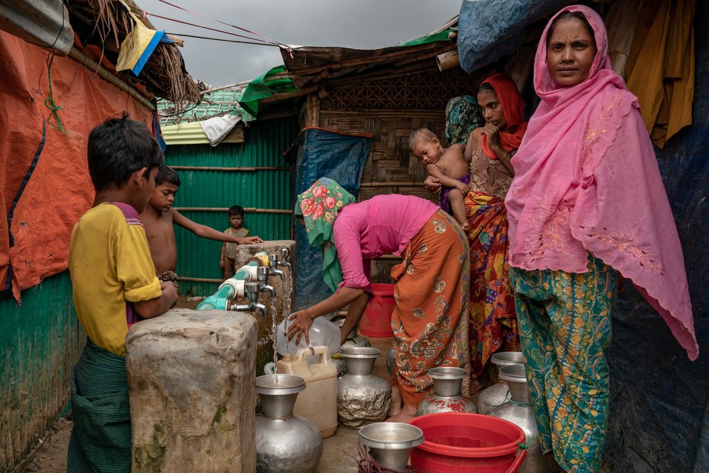 Water and sanitation facilities built by MSF in Jamtoli camp for Rohingya refugees, Cox’s Bazar, Bangladesh. (July, 2019).