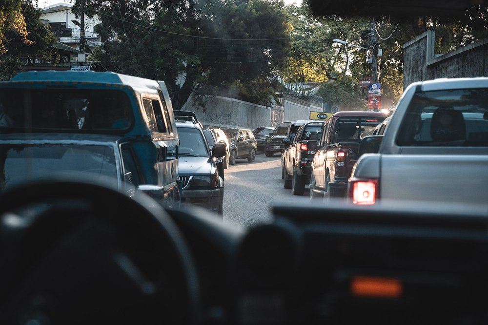 Morning traffic jams in the Port-Au-Prince. (September, 2021).