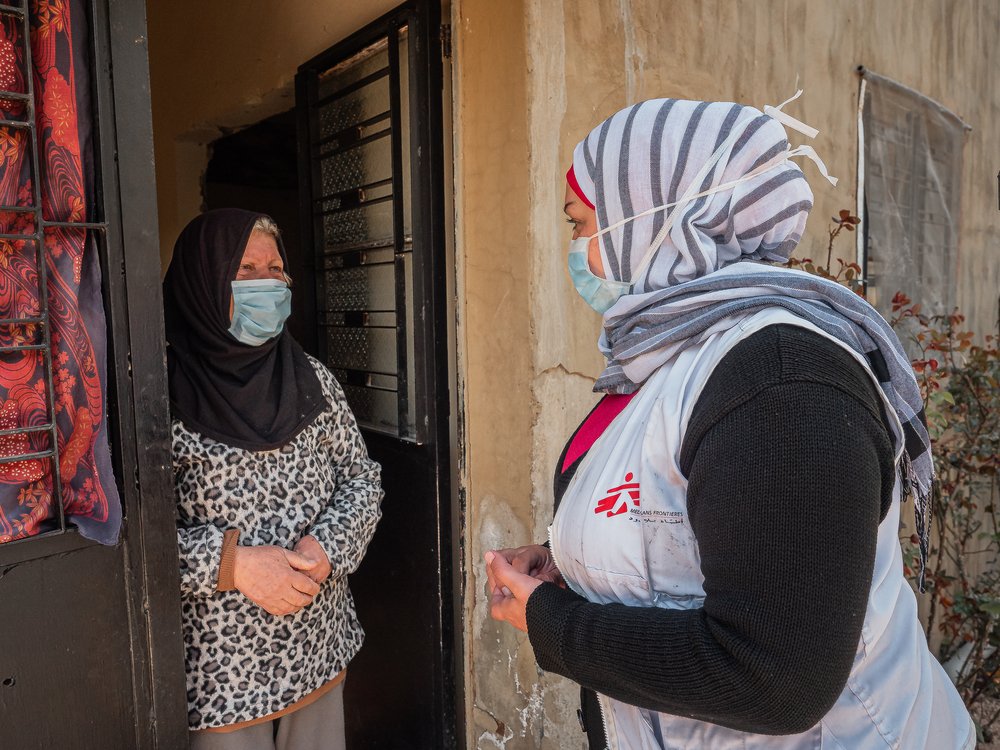 Fawziyya Al-Sahili, 64, suffers from high blood pressure, diabetes (and osteoporosis). She regularly visits the MSF clinic in Hermel where she is examined and given the right medication.