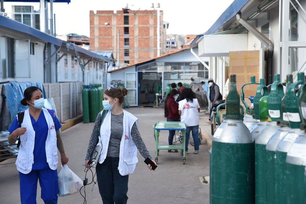 MSF teams providing care to COVID patients in Antonio Lorena hospital, Cusco, Peru. MSF opened its second covid-19 project in May in the city of Cusco, south-east of the country.