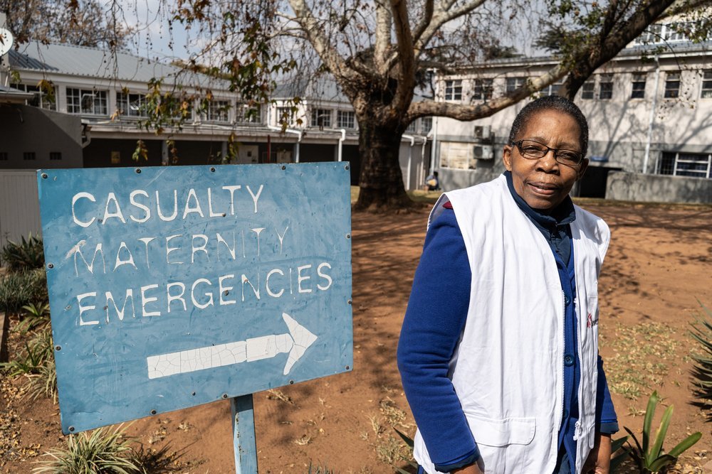 Adeline Oliver is seen at the Alexandra Community Healthcare Centre where MSF teams have provided support following social unrest in South Africa which has resulted in access for patients &amp; medical staff being blocked.