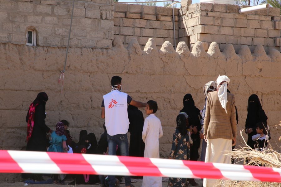 In the waiting area of Sabran camp in Marib.