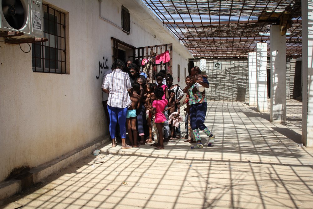 Women and children in detention centre.  2018.