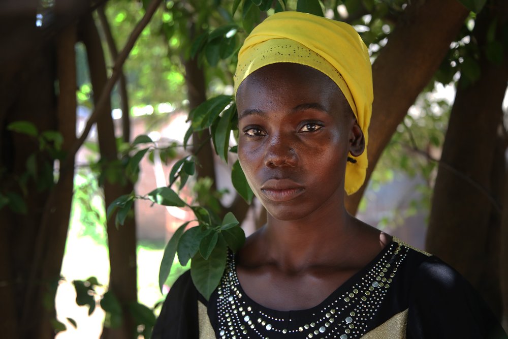 Tanguina Chela, 25, was forced to flee her home and now lives in the town of Kabo, in northern Central African Republic.