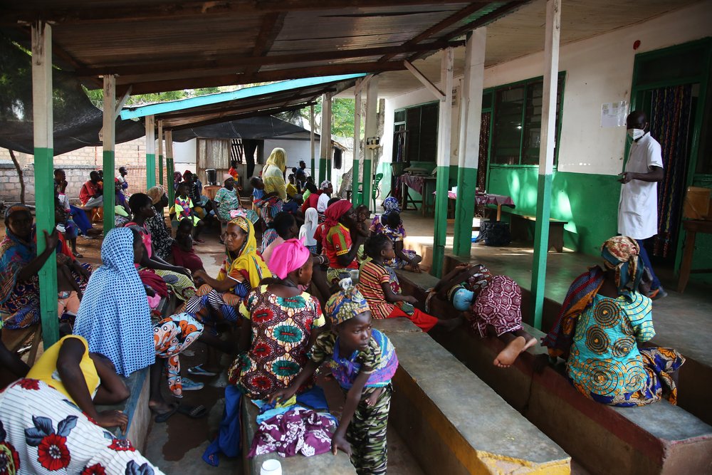 Patients wait in the outpatient department waiting area at the MSF hospital in Kabo, a town in northern Central African Republic.