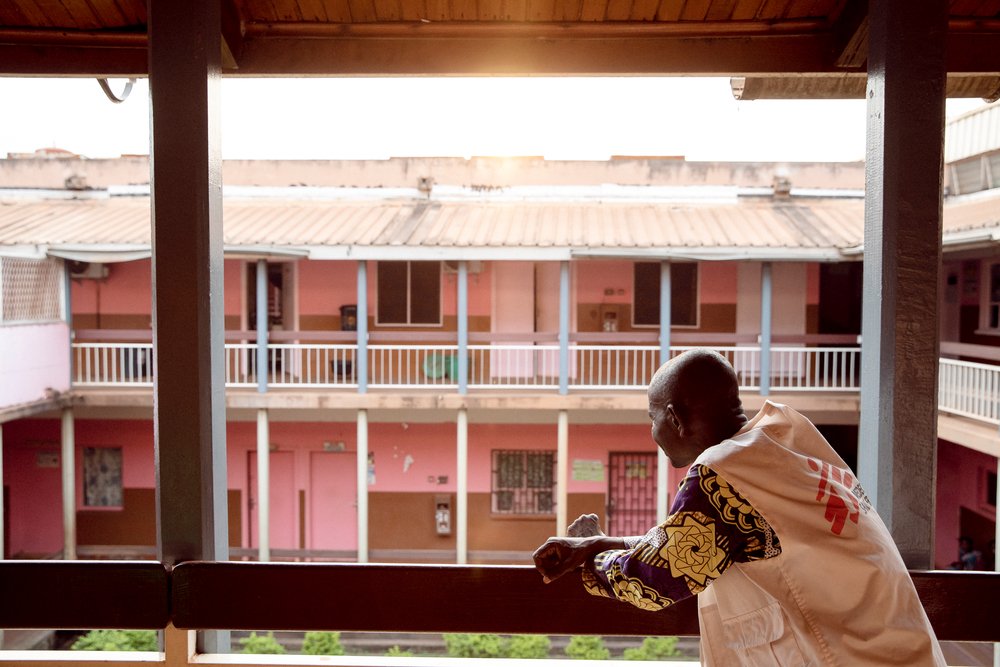 MSF social worker Didier Mango works in the Tongolo ward at the community hospital of Bangui. He always tells people about the importance of coming to the centre within 3 days of a sexual assault to prevent diseases and unwanted pregnancies. 