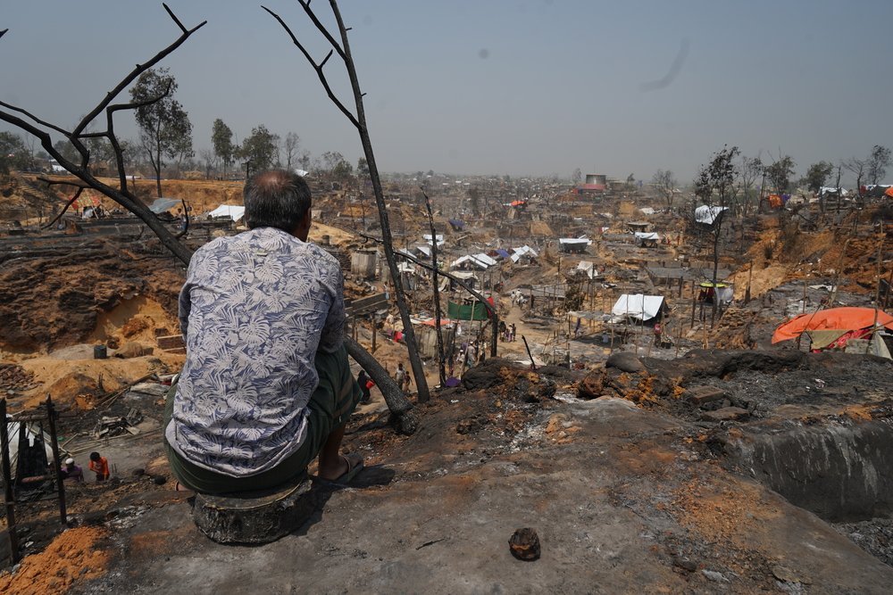Fire destroyed thousands of shelters in several of the camps for Rohingya refugees.
