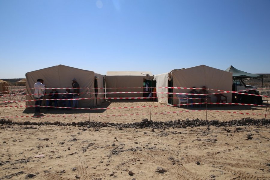 Al Sweida camp in Marib, where MSF provides primary healthcare in its mobile clinics. The clinics offer primary healthcare services such as general consultations, reproductive healthcare, mental health services, malnutrition treatment and referrals. 
