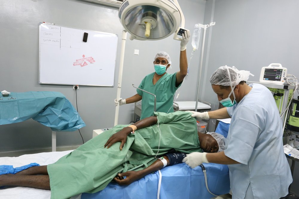Inside the operating theatre in Abs hospital. In 2016, more than 1,000 surgeries were performed in the facility. 