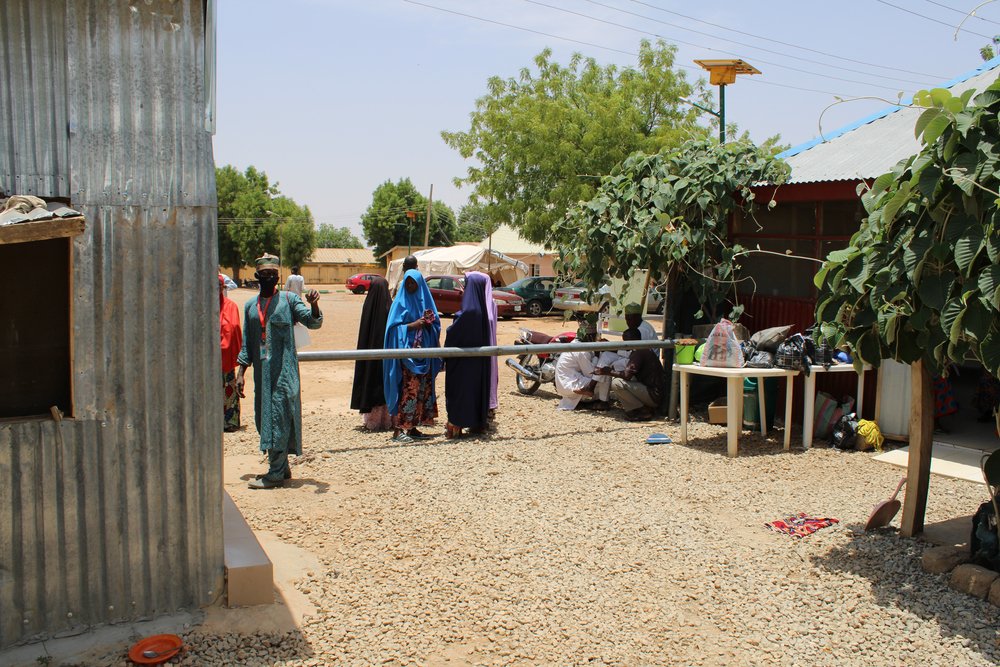 Looking out the gate of Anka General Hospital run by MSF.