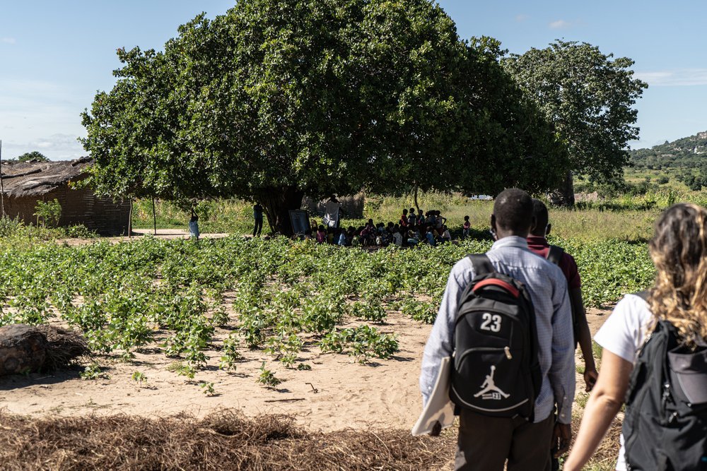Samuel and Ibrahimo are part of a health and mental health promotion team working in the communities in and around Montepuez where many families that have fled the fighting in Cabo Delgado have sought shelter.