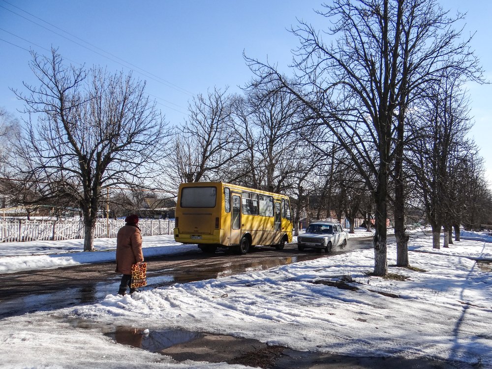 The village of Prokhorivka, where MSF conducts a mobile clinic. (February 2019).