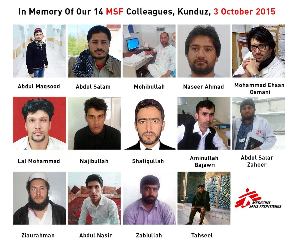 In memoriam: MSF colleagues killed in the Kunduz Trauma Center attack. MSF