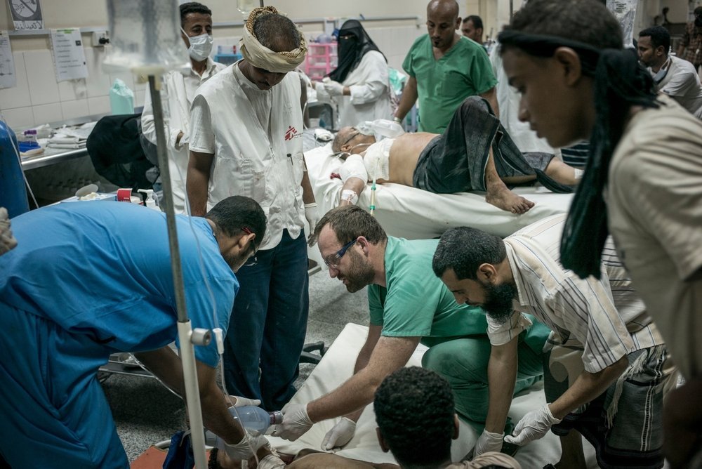 The emergency room at Aden Trauma Hospital during the 2015 battle.