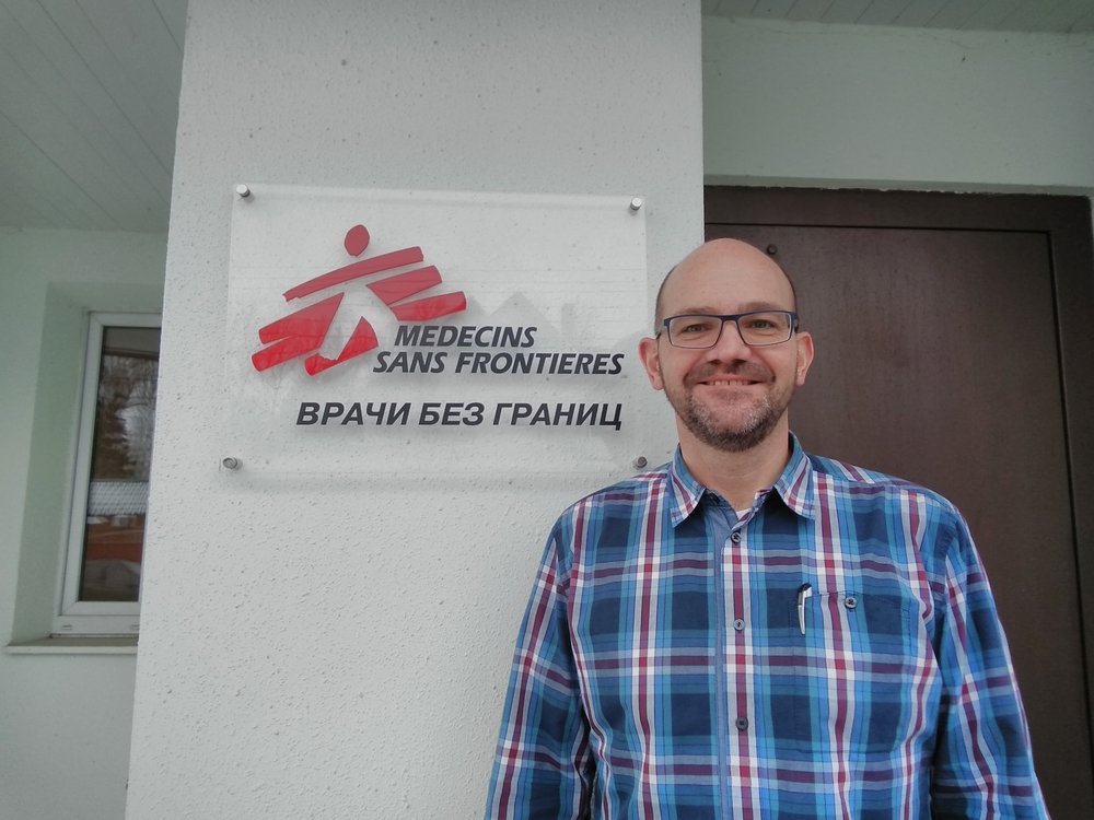 Christian Falkenstein, Mental Health Activity Manager in MSF TB project, near MSF office, Minsk. 2019.