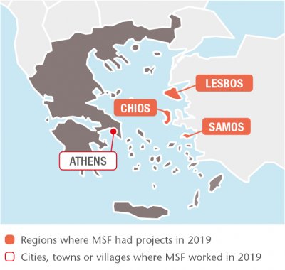 Map with all MSF projects in 2019