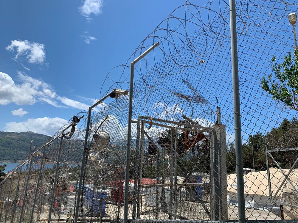 The reception and identification center in Vathy, Samos. Today around 2,000 asylum seekers and refugees live inside and around the center of Samos, which is designed for 648 people. Migrants live in horrendous conditions among rubbish and rats. 