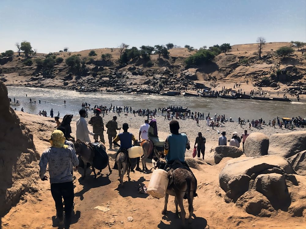 The Hamadayet border crossing, where refugees from Ethiopia cross the river into Sudan.