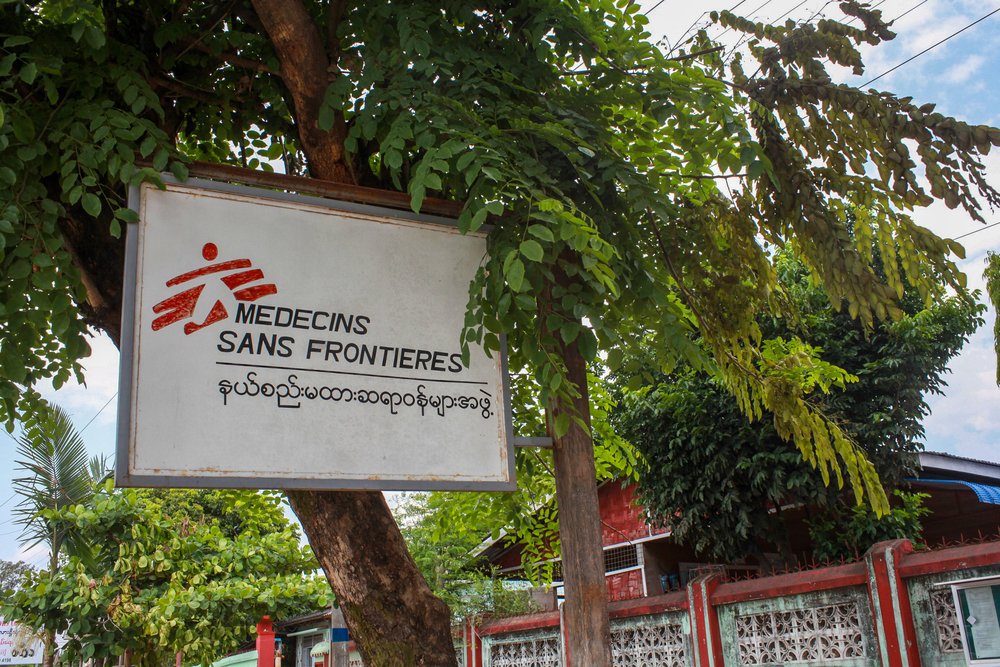 The sign indicating MSF’s clinic in Lashio, Shan state. MSF opened its first clinic in Shan state in 2001. 