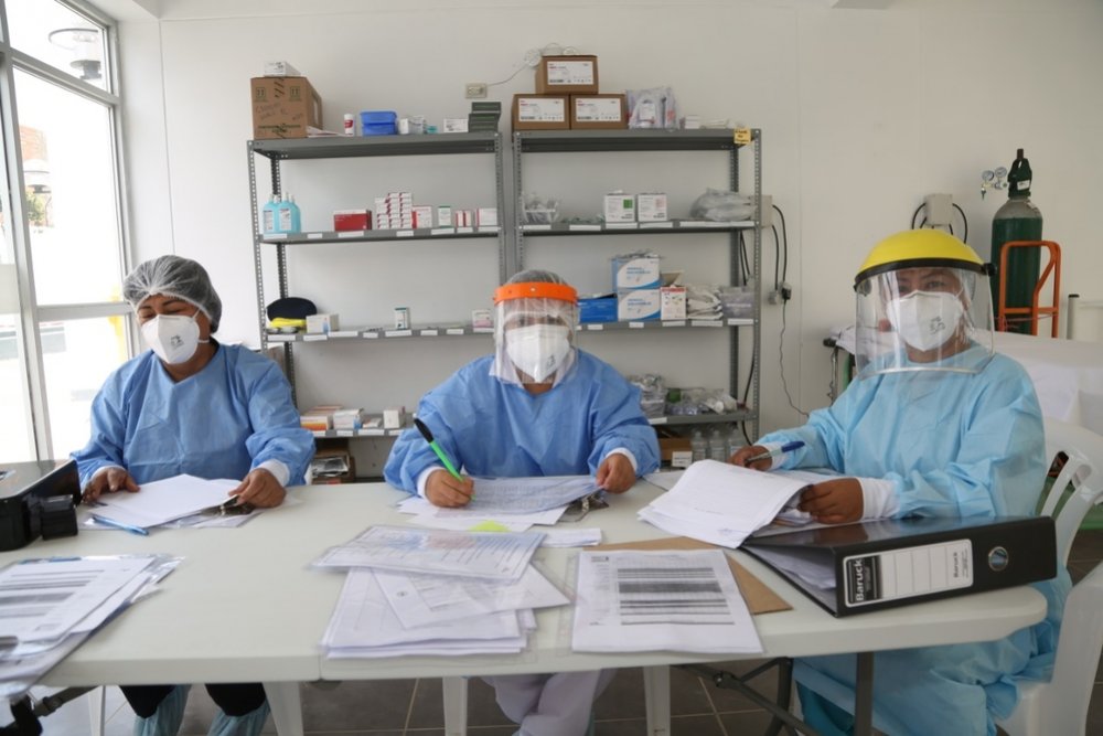 The MSF team in Huacho, Peru, where MSF has launched an intervention in response to the COVID-19 outbreak, in collaboration with the local health authorities. 