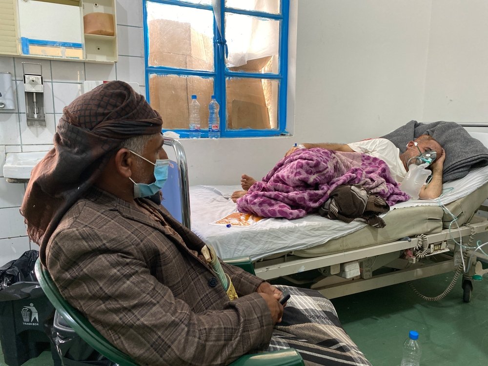 Ahmed Qaid, Abs, 60 years old – patient. &quot;We arrived the day before yesterday. Since we arrived he’s doing a bit better. His oxygen level was really low.&quot;