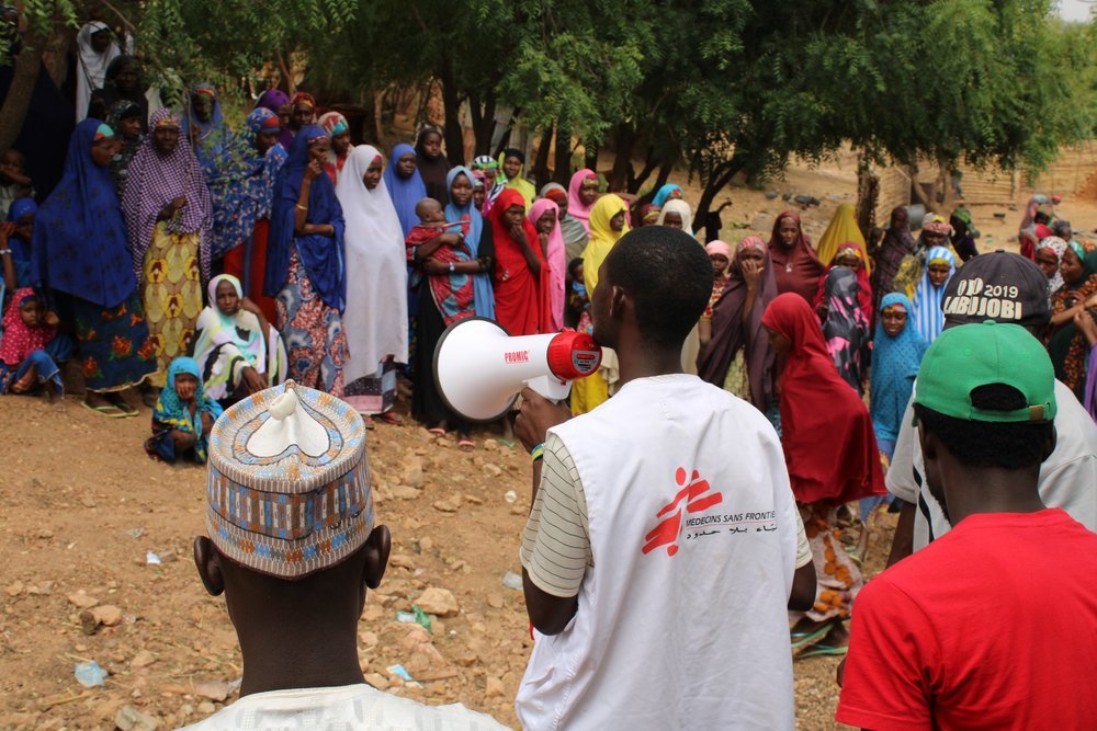 MSF distributed soap in Fulani IDP camp. People living there do not have access to proper water and sanitation services.