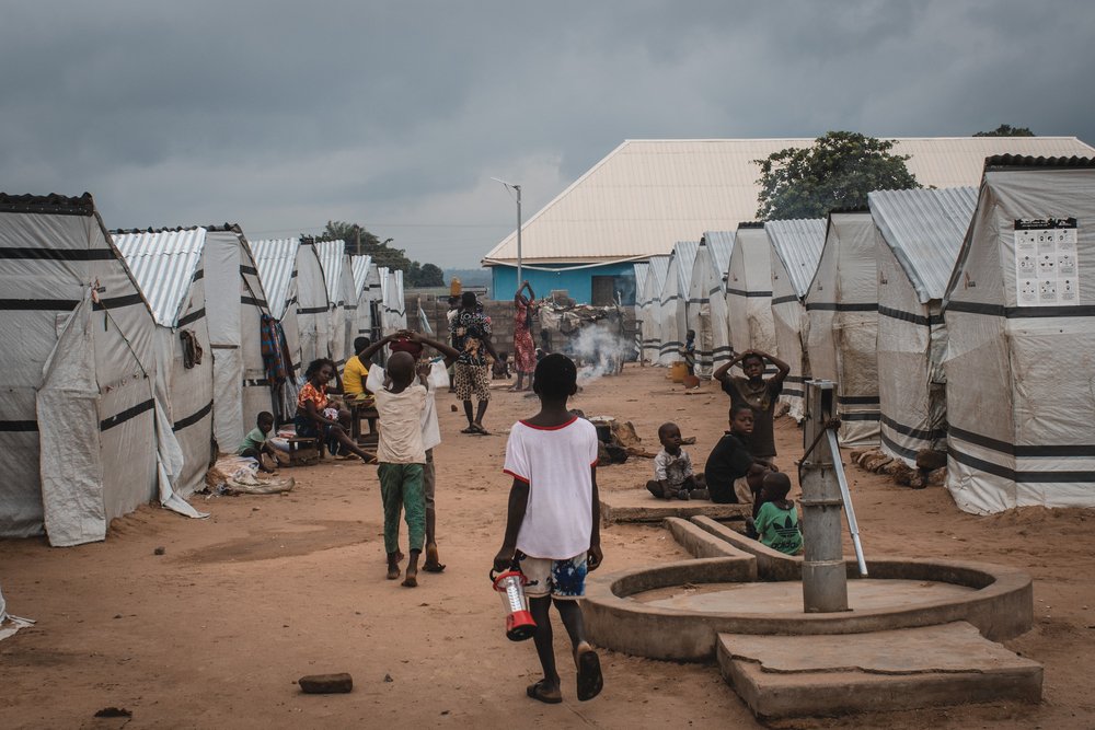 Mbawa camp, Benue State in Nigeria, which has been home to 8,000 displaced people, for four years. Displaced families there have been living in overcrowded tents. There is no hope for them to return home. 