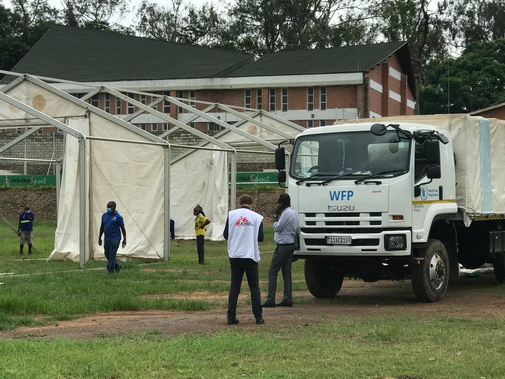 Covid-19 center set up in Blantyre, Malawi.