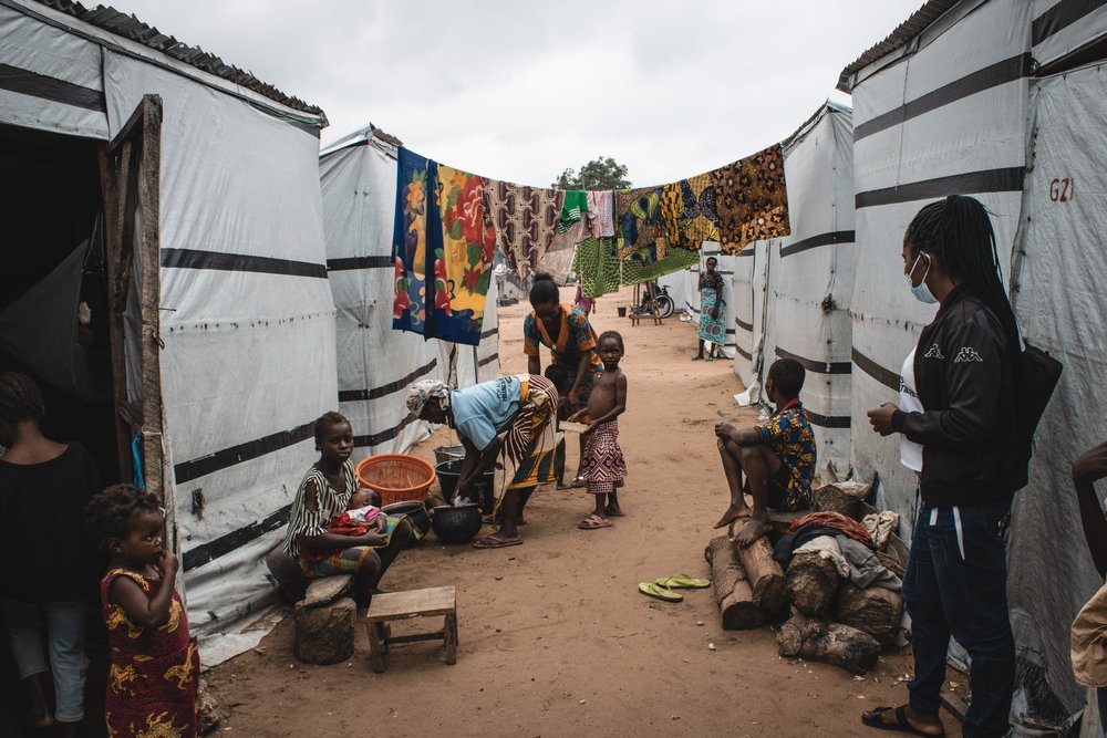 Mbawa camp, Benue State in Nigeria, which has been home to 8,000 displaced people, for four years. Displaced families there have been living in overcrowded tents. 