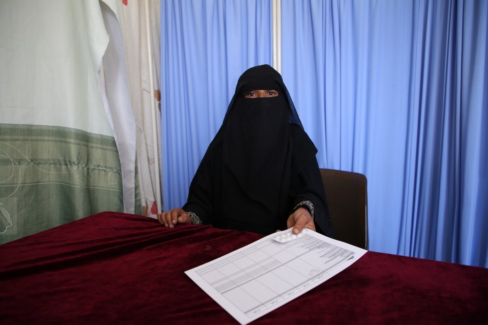 Qubool Muhammad Ahmad visiting Al-Jamhouri hospital supported by MSF in Taiz City for an antenatal check-up during eighth month of her pregnancy.