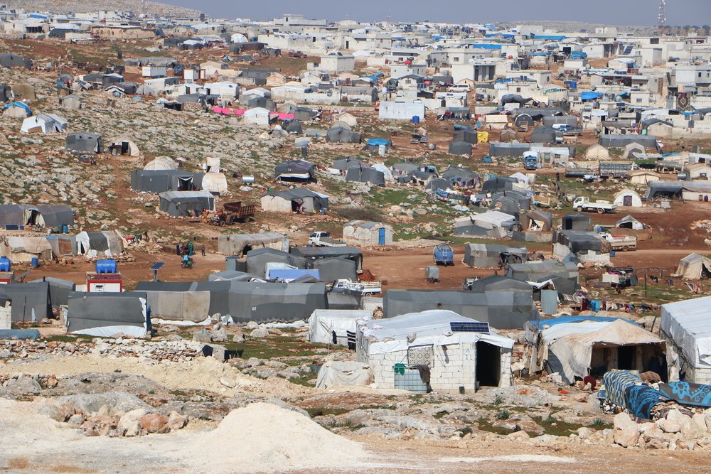 General view of Deir Hassan overcrowded camp. Deir Hassan camp consists of several settlements. It&#039;s overcrowded with 120 000 displacled people. Living conditions are dire as there is a severe lack of basic services with the influx of IDPs.
