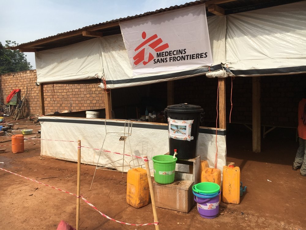 An MSF health post stands ready to receive patients with malaria and other conditions in the compound of a mosque in Bambari town, Central African Republic. June 2021. 