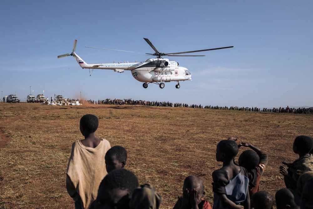 Patient referral and supply by helicopter in Rhoe Camp. (December, 2021).